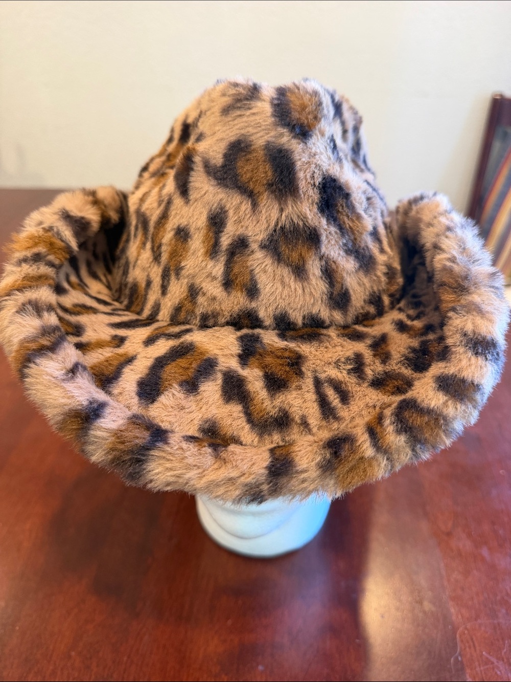 Peter Grimm Rowdy Cheetah Print furry Cowboy Hat OSFM